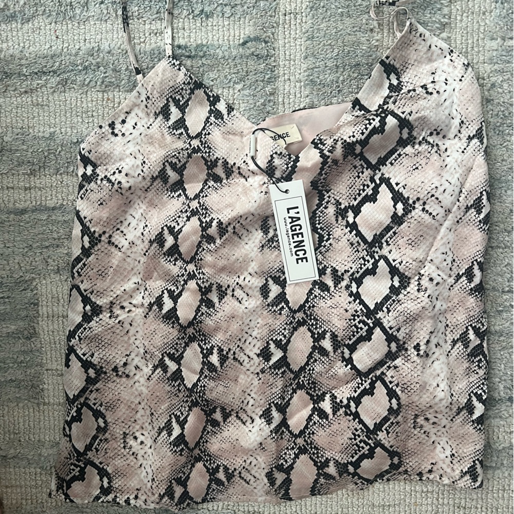 L'AGENCE Snake Print Reptile Cover in Black and Cream